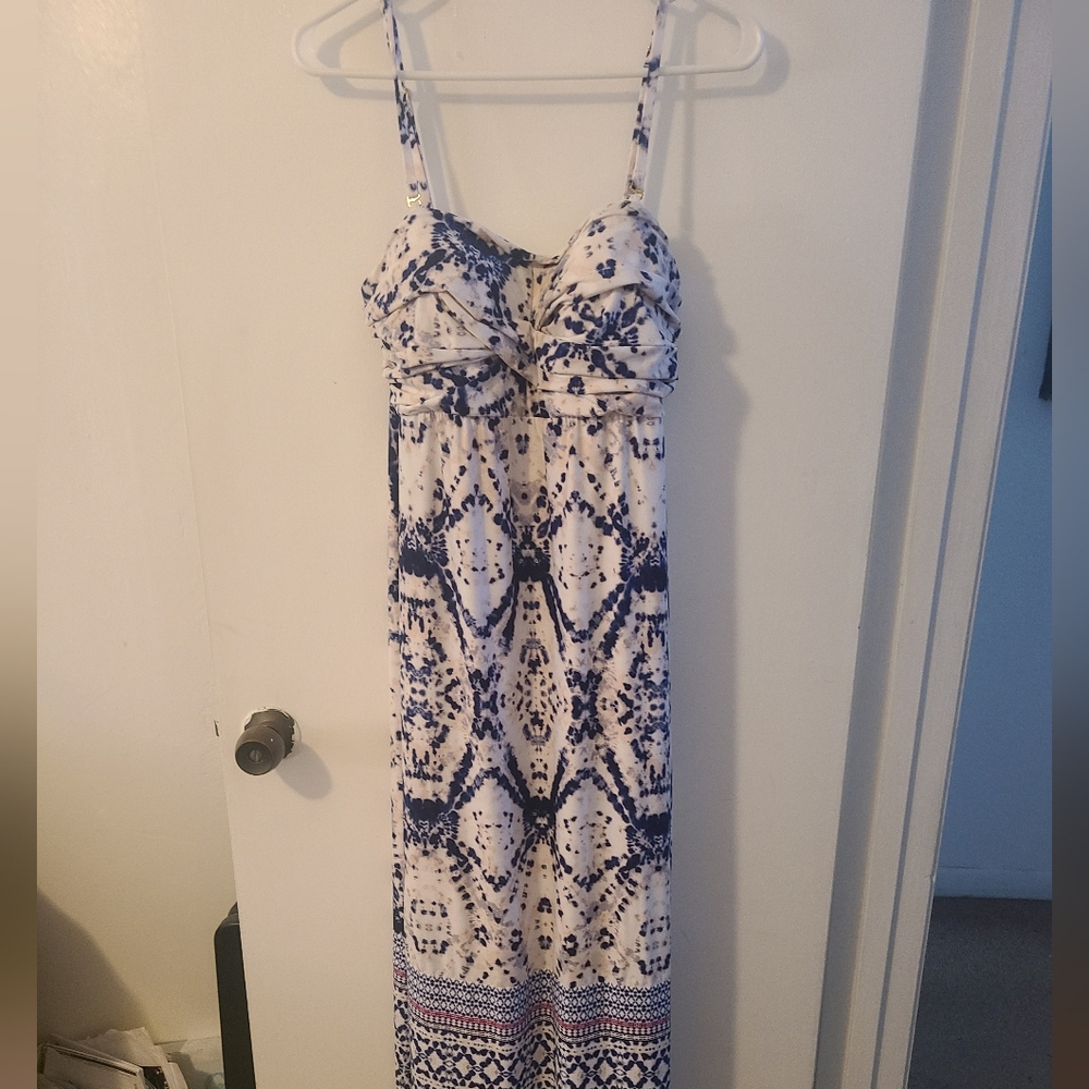 Soma Blue and White Patterned Maxi Dress